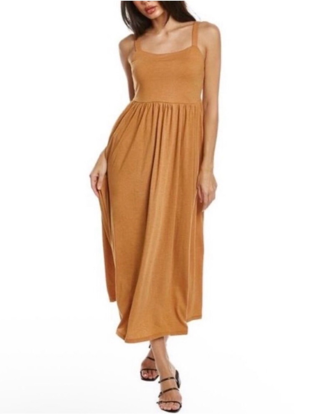 Z Supply Marina Maxi Dress Orange/Brown | cotton• sleeveless • romantic Size M